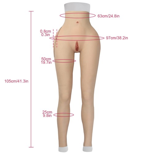 KnowU Silicone Pants Thicken Hip Ankle-length Fake Vagina Realistic Crossdresser - Picture 2 of 13