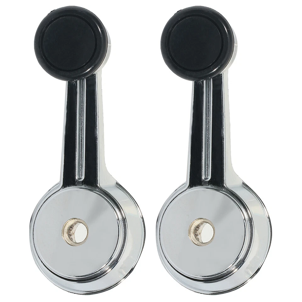 Window Crank Handle 2pcs For 81-86 Jeep CJ10 CJ7 CJ8 Chrome Black LeftRight Side Foto 2 de 4