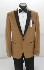 Paisley  Gray Tan Micro Fiber Peak Lapel Tuxedo Sport Coat  129.99 40R,42R,44R