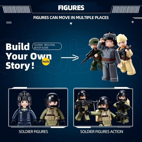 Sluban 604PCS ARMY T-54S Medium Tank Model Bricks WW2 Tank Weapon Building Block - Picture 3 of 7