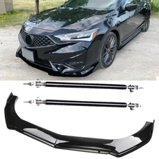 Front Bumper Lip Splitter Spoiler +Strut Rods Bar Rods For Acura ILX TLX O