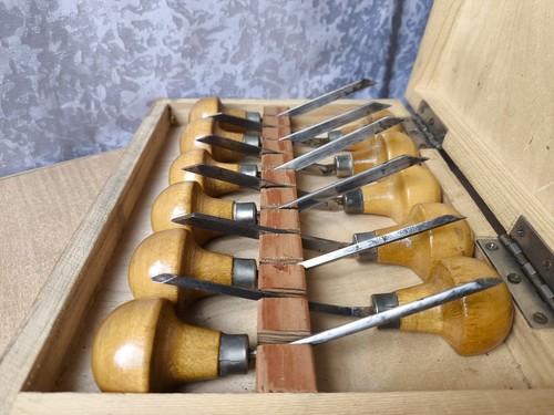 RARE Vintage Soviet Ussr INSTRUMENTS SET Tools CARVING HAND CHISEL WOODWORKING - Picture 8 of 24