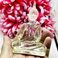 Buddha Statue Feng Shui Miniature Smiley Peaceful Art Magic White Decorate #0148