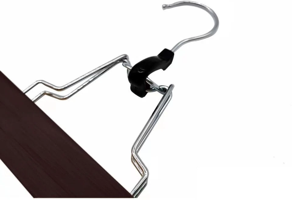 Perchas para pantalones de madera Richards - Perchas para faldas de madera - Paquete de 6 - Pantalones cortos para hombre Foto 4 de 4