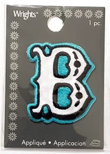 WRIGHTS Embroidered Monogram-Style Letter Iron On Applique - B
