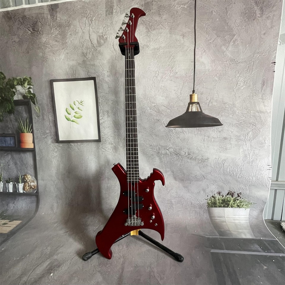 Red 4 Strings Warwick Buzzard John Entwistle Electric Bass Guitar