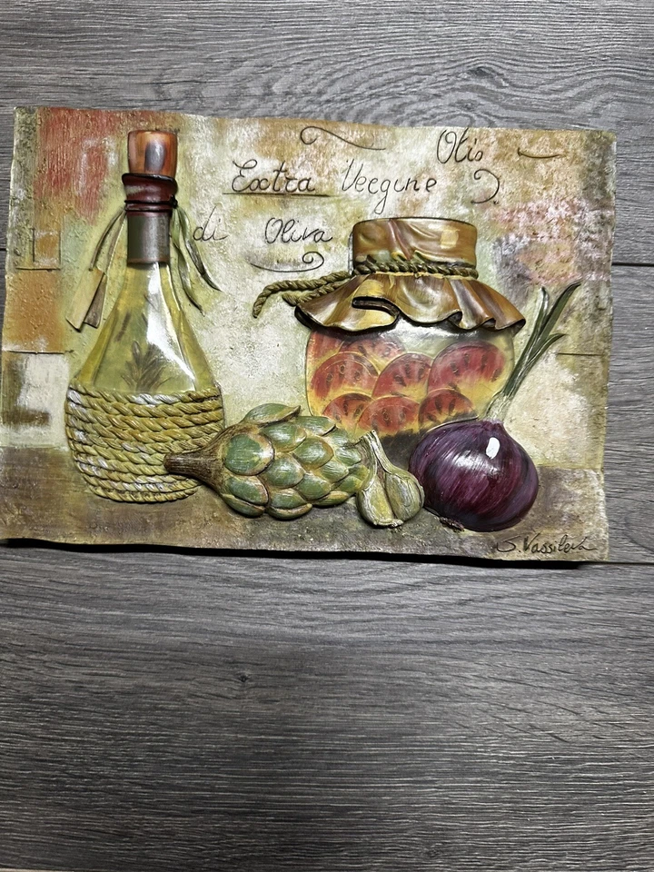 3D Wall Art Plaque Aceto Balcama By S. Vassileva Signed 12”x8.5” Resin - Image 3 of 3