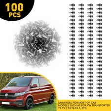 100x LONGER BLACK Trim Panel Fixing Clips For VW Transporter T5 T5.1 T4 T6 T6.1