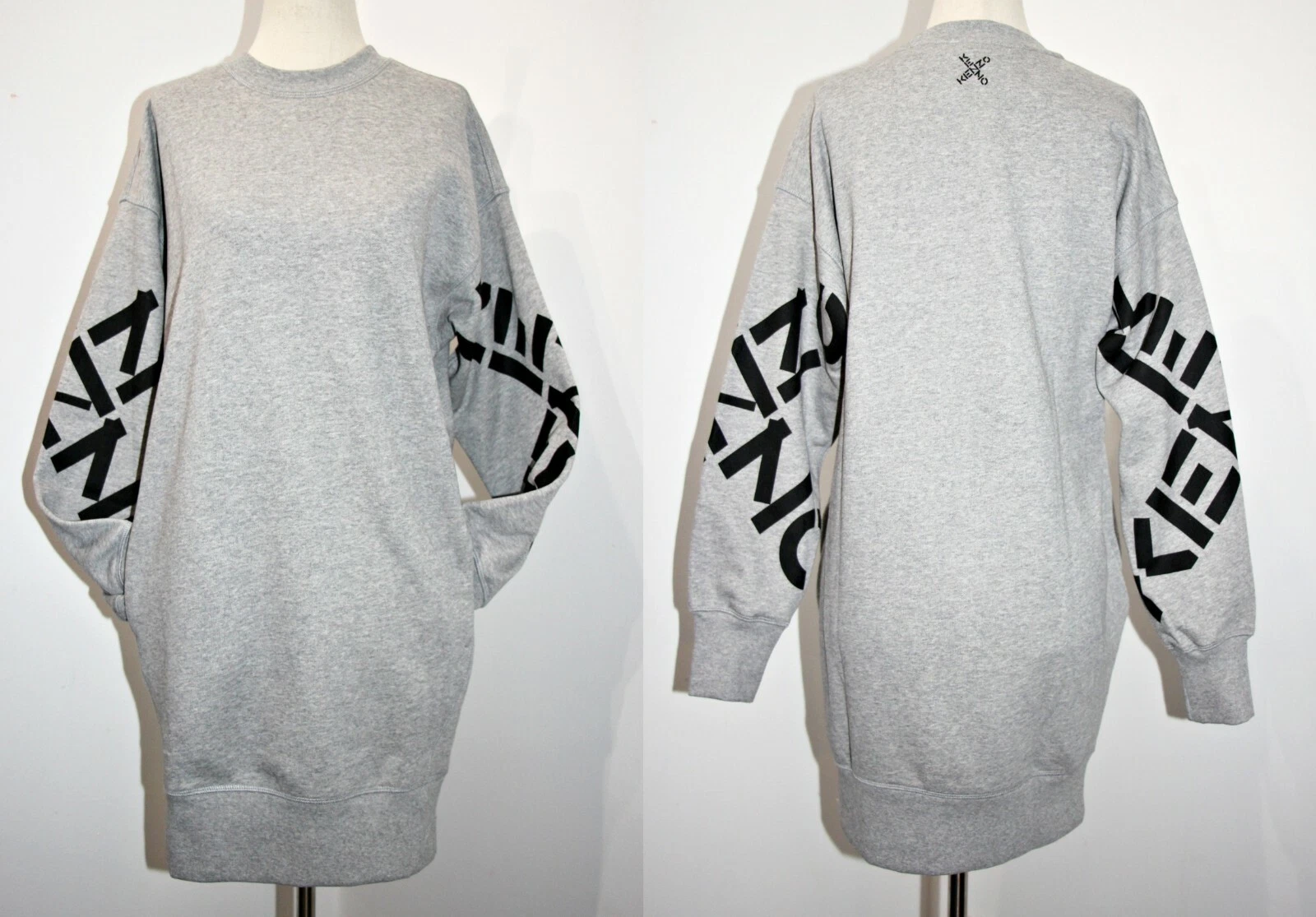 Abito felpa manica lunga con scritta logo KENZO PARIS grande X taglia XS S $389