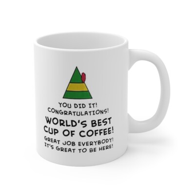 Buddy the Elf Movie World's Best Cup of Coffee 11 oz Ceramic Gift Mug | eBay