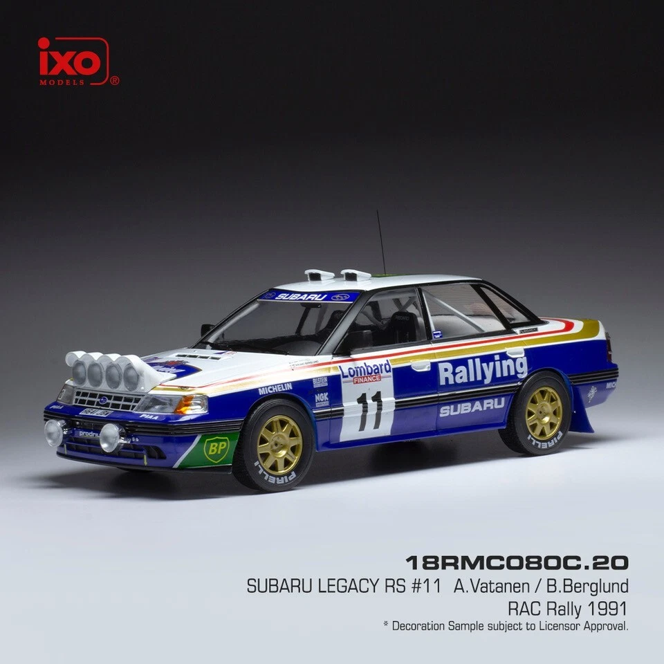 Modelo de coche Subaru Legacy RS Vatanen RAC Rally 1991 IXO Diecast 18RMC080C 1:18 Foto 3 de 4