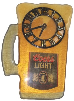 Coors Light Clock Executive Handmade Wood With Nice Laquered Finish Clock Works 