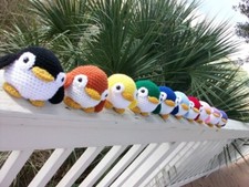 Plush Penguins in Crochet. Handmade Toy Penguins in Many Colors