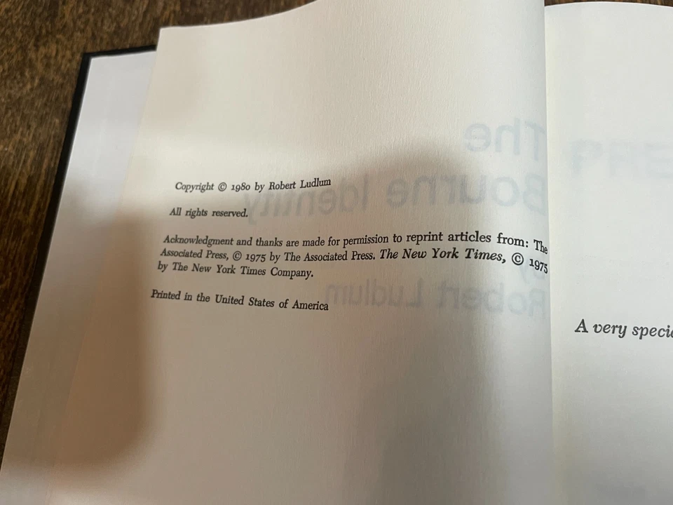 SIGNED The Bourne Identity Robert Ludlum HC Book First Edition 1980 Foto 4 de 4