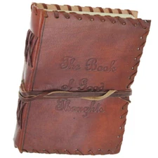 Handmade Leather Blank Journal Diary - The Book of Good Thoughts - 220 Pages
