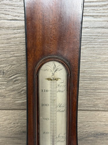 Antique Regency Mahogany Banjo Wall Barometer Barelli & Co - Bath c. 1825 Signed - Picture 14 of 14