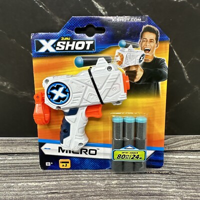 Zuru Gun X SHOT Micro Dart Blaster 3.5'' with 3 Darts XSHOT  (Up to 80 ft.) NEW