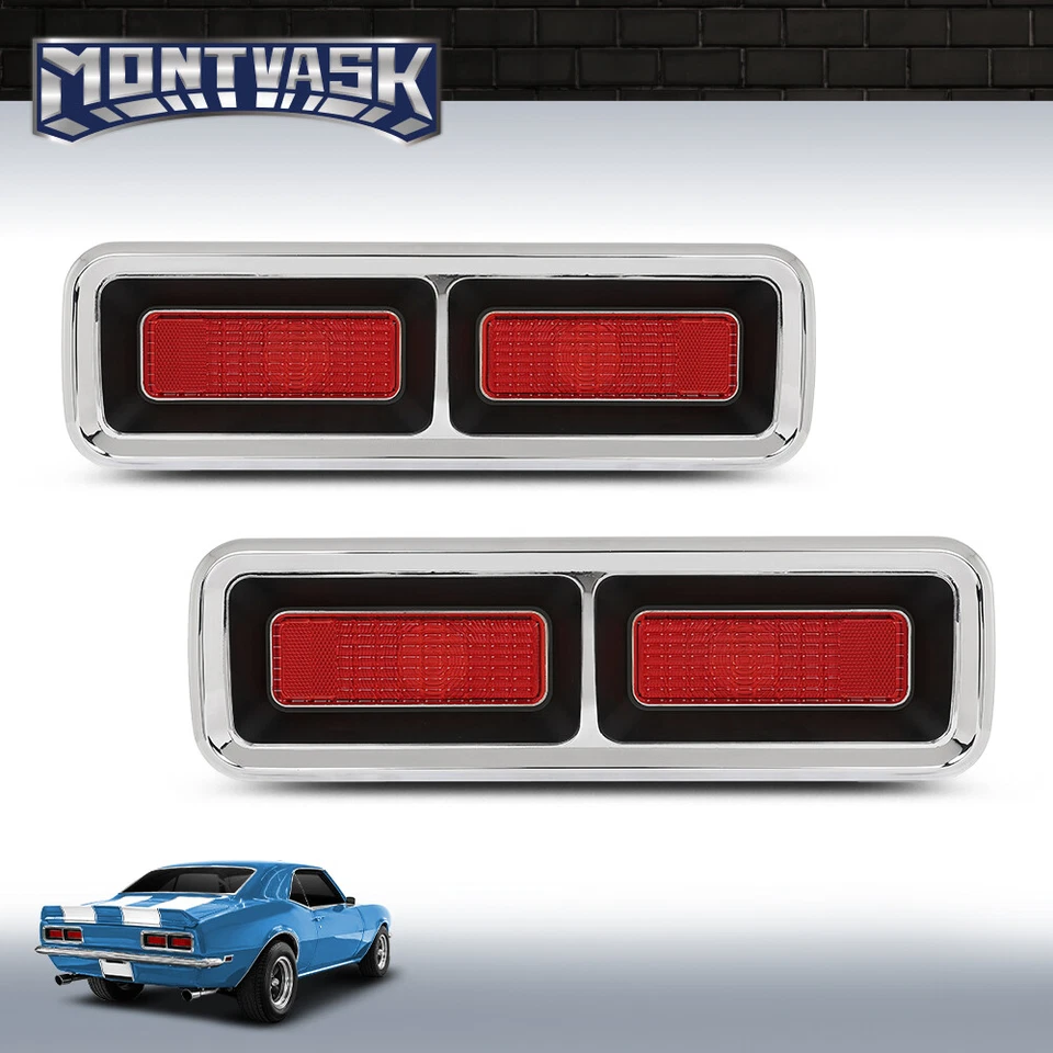 Biseles de luz trasera aptos para Chevrolet Camaro 1968 + juntas + lentes izquierda + derecha Foto 2 de 4