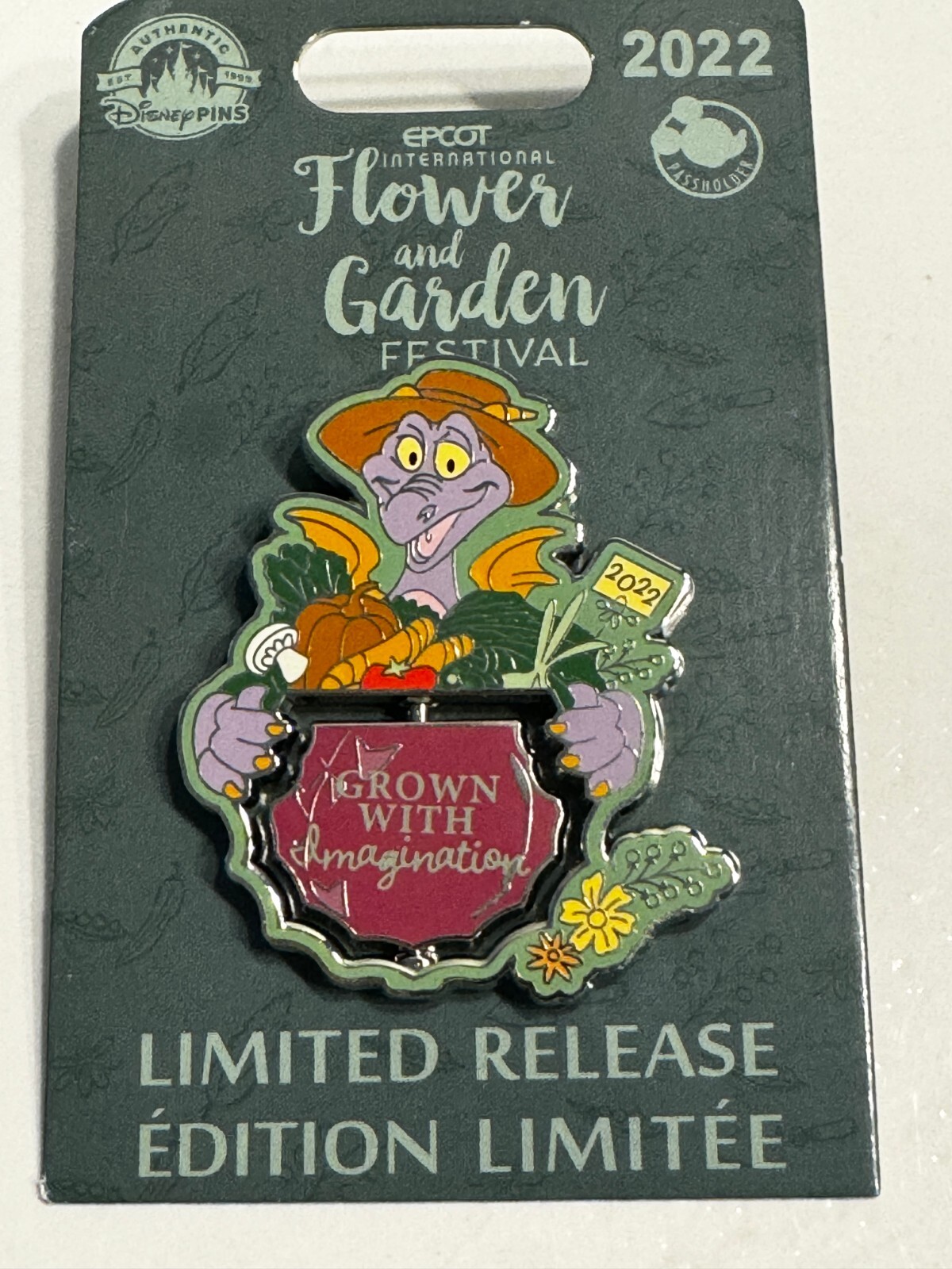 Disney Parks Epcot Flower & Garden Festival 2022 Limited Edition LE Figment Pin