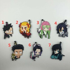 Anime Demon Slayer Kimetsu no Yaiba rubber Keychain Key Ring Race Straps cosplay