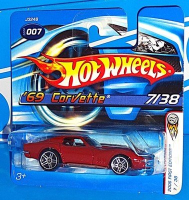 Hot Wheels 2006 First Editions Short Card #7 '69 Corvette ZL-1 Dark Red w/ PR5s