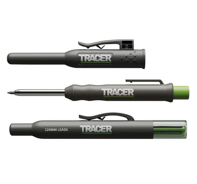 TRACER Tieflochmarker Bleistift mit 6x Ersatzminen und dazugehörigem Seitenhalte