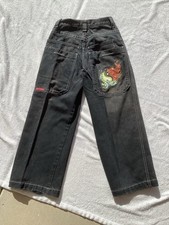 Vintage Jnco jeans Ying Yang size 10 kids, baggy black denim pants