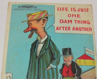 Life Is Just One Dam Thing After Another Postcard Races Embossed Portland Maine — photo 2