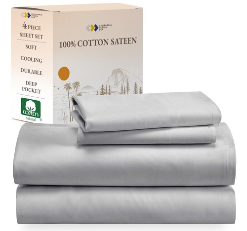 Soft 100% Cotton Sheets Full Size Bed Sheet Set with Deep Pockets, Full Size ...