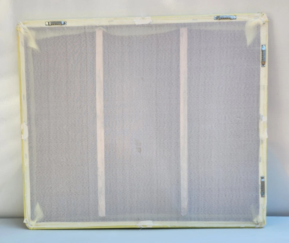 Vintage Yellow & White Ribbon French Memory/Fabric Message Board - Y2K - Image 3 of 4