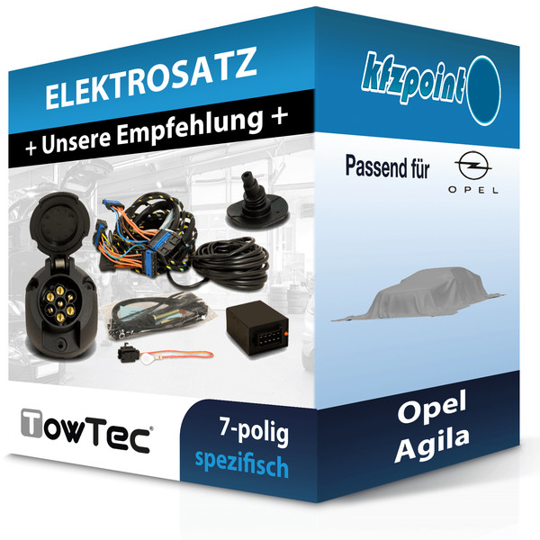 Towtec E-Satz 7Polig Fahrzeugspezifisch Passend für Opel Agila Elektrosatz-image