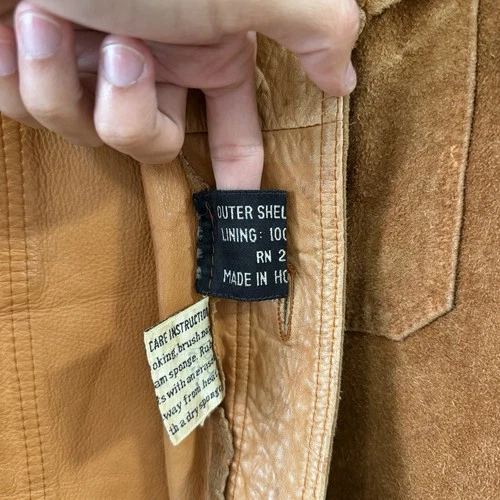 Vintage Brown Suede Leather Jacket Size 40 Western (RRL STYLE) Made In Hong Kong image 10