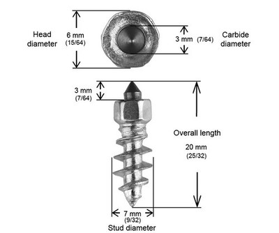 IGRIP 11MM STANDARD SCREW STUDS QTY 100 - Studs & Stud Kits
