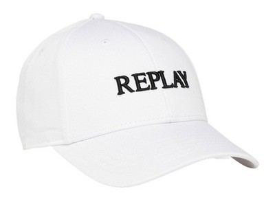 REPLAY Cap Cap Optical White weiß schwarz Neu