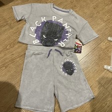 Black Panther Marvel Avengers Boys Graphic Top and Short Set Size 7