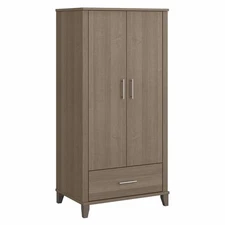 Somerset Large Armoire Cabinet in Ash Gray - Engineered Wood