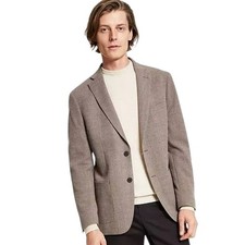 Calvin Klein Mens Slim fit Sport Coat Blazer 40 R Brown Solid Wool