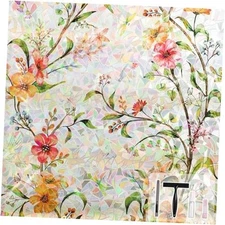  Window Privacy Film,Stained Glass Window Film,Rainbow Decorative Stickers 