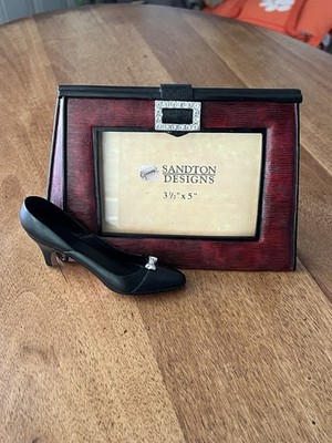 Sandton Designs Vintage 2004 Purse Picture Frame Black High Heel Shoe Red 3.5x5