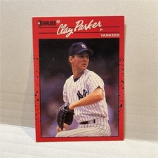 RARE ERROR-Donruss 1990 Clay Parker #363 New York Yankees Base Set Baseball Card