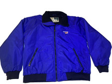 Vtg WearGuard Pepsi Blue Nylon Jacket Size Large Lined Insulated EUC