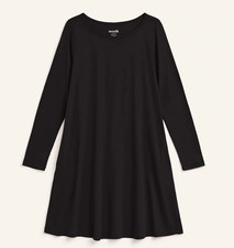 Wool& Rowena Swing Dress Merino Wool Blend Black Size Medium LBD