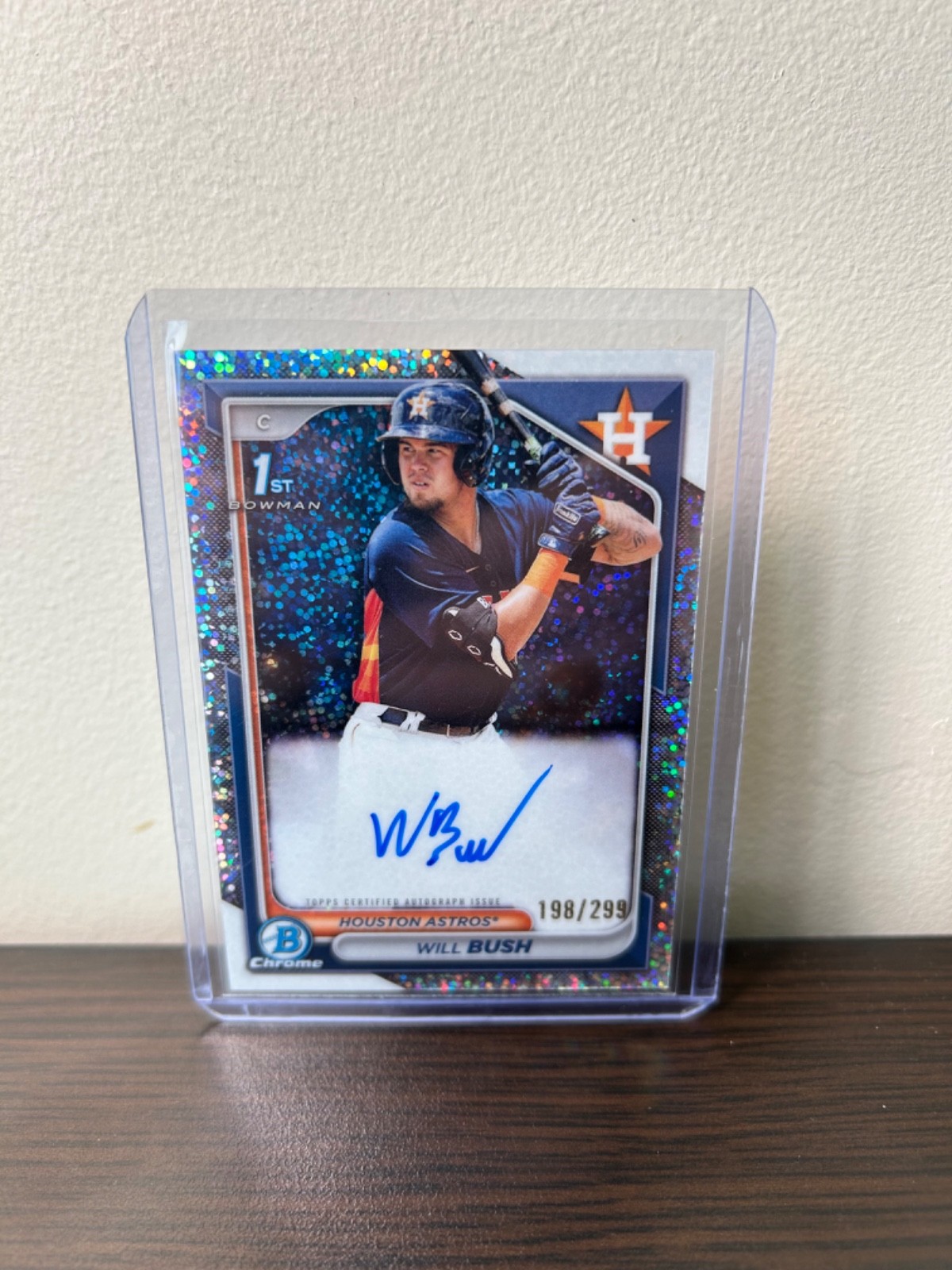 Will Bush 2024 Bowman Chrome 1st Speckle Refractor Auto /299 #CPA-WB Astros