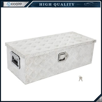 30''×14''×10'' Aluminum Pickup/RV/Truck Bed Tool Box Trailer Storage Lock Silver