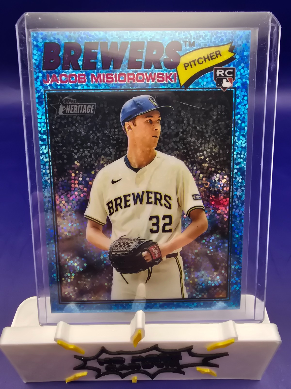 2026 Topps Heritage - Jacob Misiorowski #144 Chrome Light Blue Sparkle Refractor