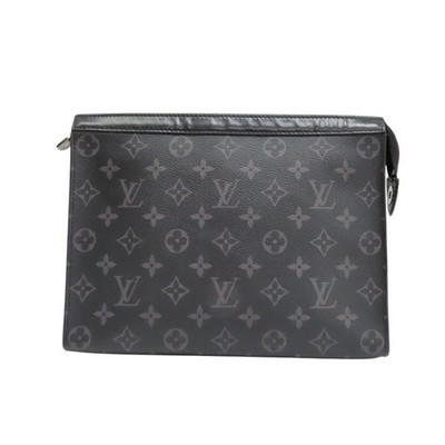 LOUIS VUITTON Pochette Voyage MM Cltuch Bag Monogram Eclipse Black M61692