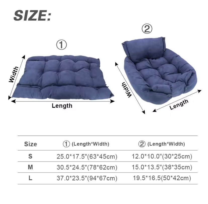 Multifunction Dog Bed Mat 3 IN 1 Dogs Cat Sleeping Bed Sofa Warm Winter Puppy Ki