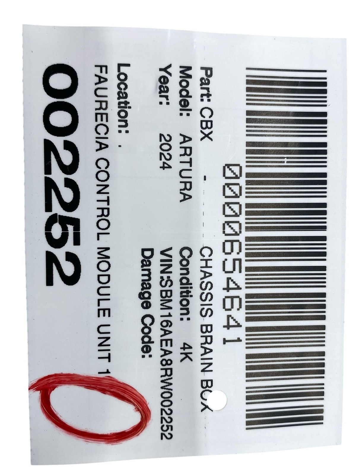 2024 MCLAREN ARTURA FAURECIA CONTROL MODULE UNIT 16MB638CP OEM
