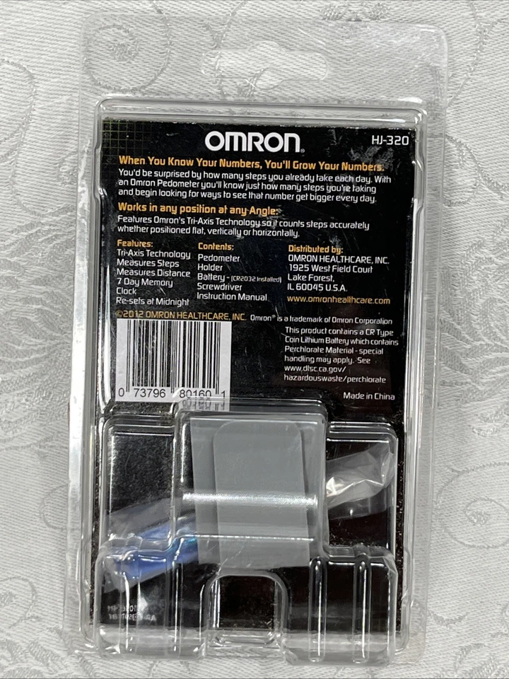 Pedômetro Omron HJ-320 Passos e Distância Tri Eixo Relógio de Memória 7 Dias NOVO - Imagem 2 de 3