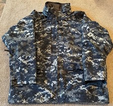 US Navy Working Parka GoreTex Jacket Medium Short Digital Blue Blueberry